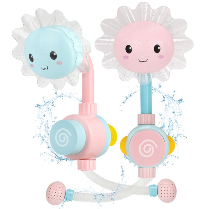 Baby bathroom sunflower shower sunshower splashing toy Bathroom bath bucket shower toy full figure
