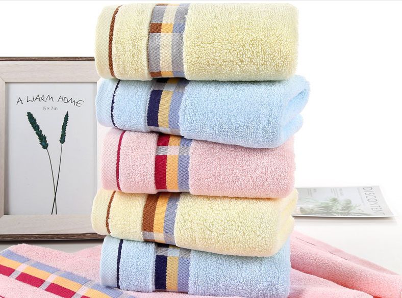 Sanjun colorful intermittent towels, pure cotton towels, advertising gifts, home thickened face towels, wedding return gifts, customized wholesale Specification image