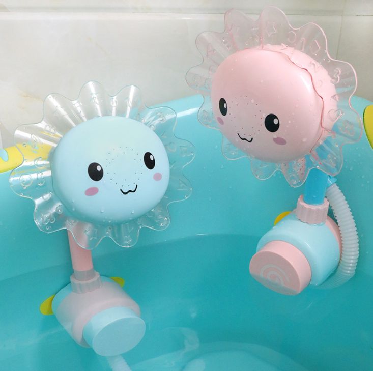 Baby bathroom sunflower shower sunshower splashing toy Bathroom bath bucket shower toy details Picture