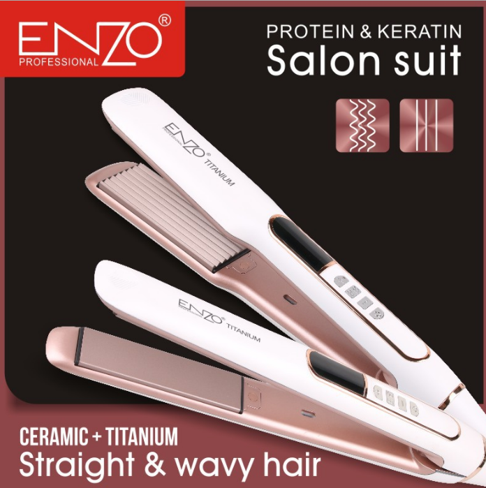 Enzo Hair Salon LED multi-functional hair straightening board, temperature-adjustable and fluffy hair roots, corn perming and straightening machine set detail image 1