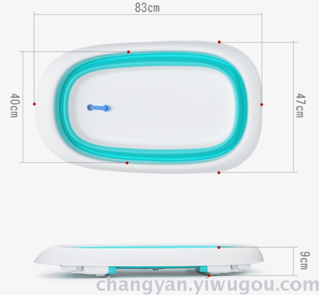 婴儿折叠浴盆 107大号儿童家用盆新生儿用品初生宝宝洗澡盆可坐躺详情图2