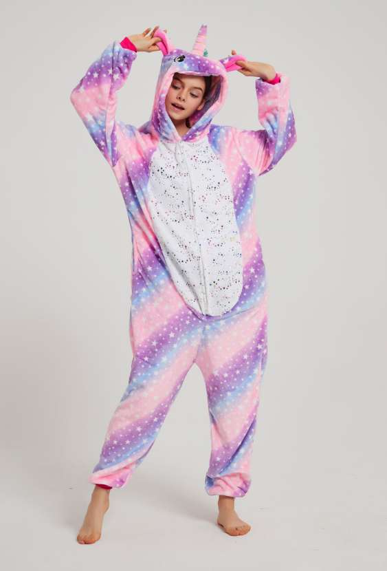 Flannel autumn and Winter Bubble Tianma Unicorn Animal one-piece pajamas and home wear 2020 New style Specification image