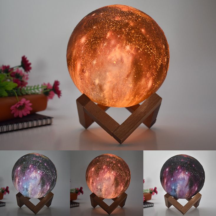 Explosive moon light children's gift Creative desk lamp painted starry sky LED3D night light