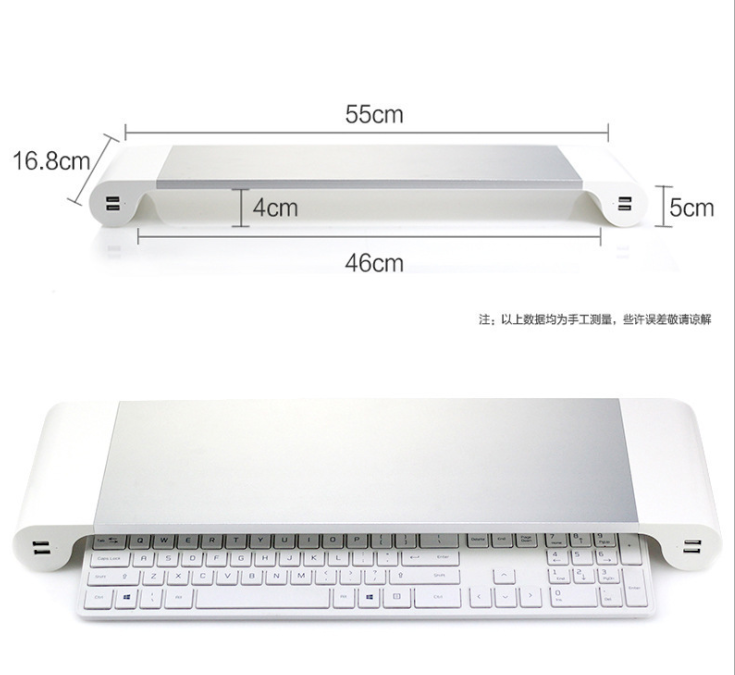 笔记本电脑增高底座显示器支架 MacBook铝合金支架 USB充电口详情图4