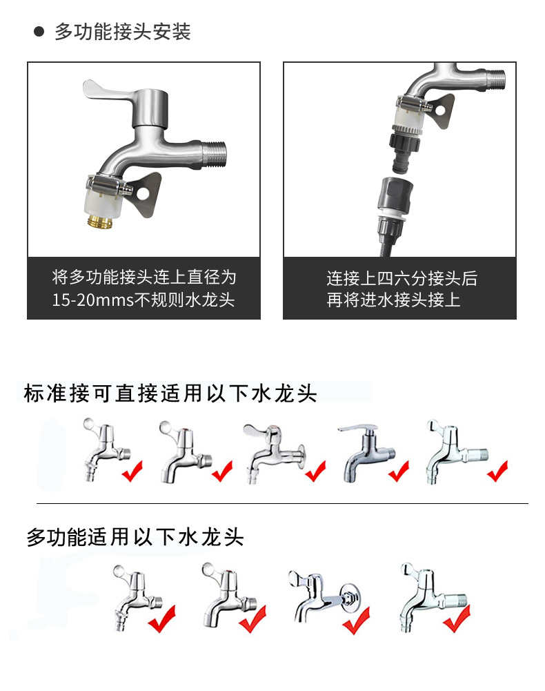 Garden Watering Gun Hose Tool, Nozzle, Garden Watering Wonder, Household Car Wash Water Pipe Set, 15 Meters full figure