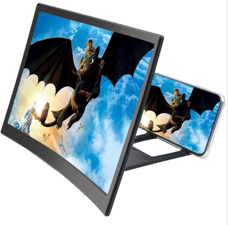 Cross border L6 curved phone screen magnifier Desktop phone stand Video amplifier HD projector