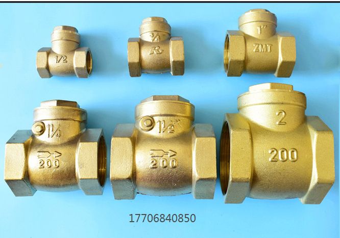 黄铜卧式止回阀 DN15-DN100铜单向阀 内螺纹挡板式逆止阀