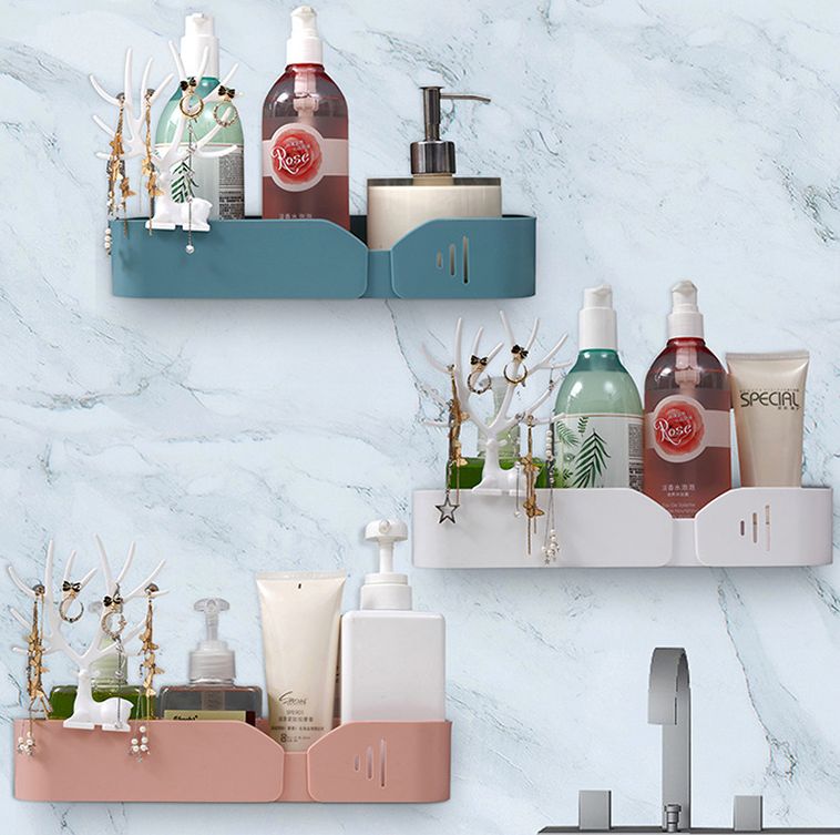 Bathroom shelving, toilet, washbasin, decorative storage, no need for drilling, wall-mounted shower, wall bathroom details Picture