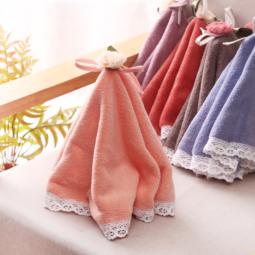 一枝秀水晶之恋毛巾 珊瑚绒擦手巾珊瑚绒毛巾吸水擦手巾9804详情图2