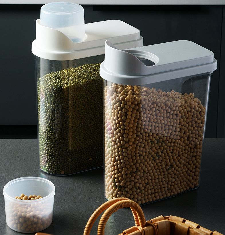 Caja de almacenamiento transparente caja de almacenamiento de granos multigrano caja de té nueces a prueba de humedad lata de almacenamiento Item Picture