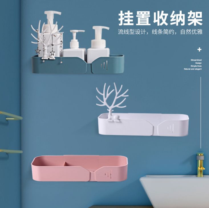 Bathroom shelving, toilet, washbasin, decorative storage, no need for drilling, wall-mounted shower, wall bathroom Specification image