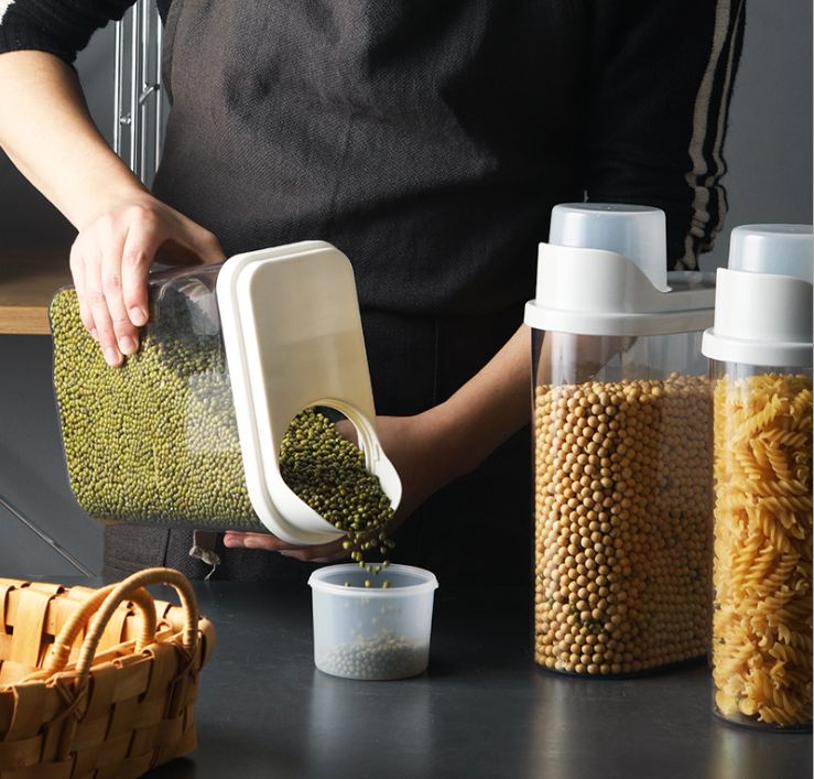 Caja de almacenamiento transparente caja de almacenamiento de granos multigrano caja de té nueces a prueba de humedad lata de almacenamiento Application Scenario