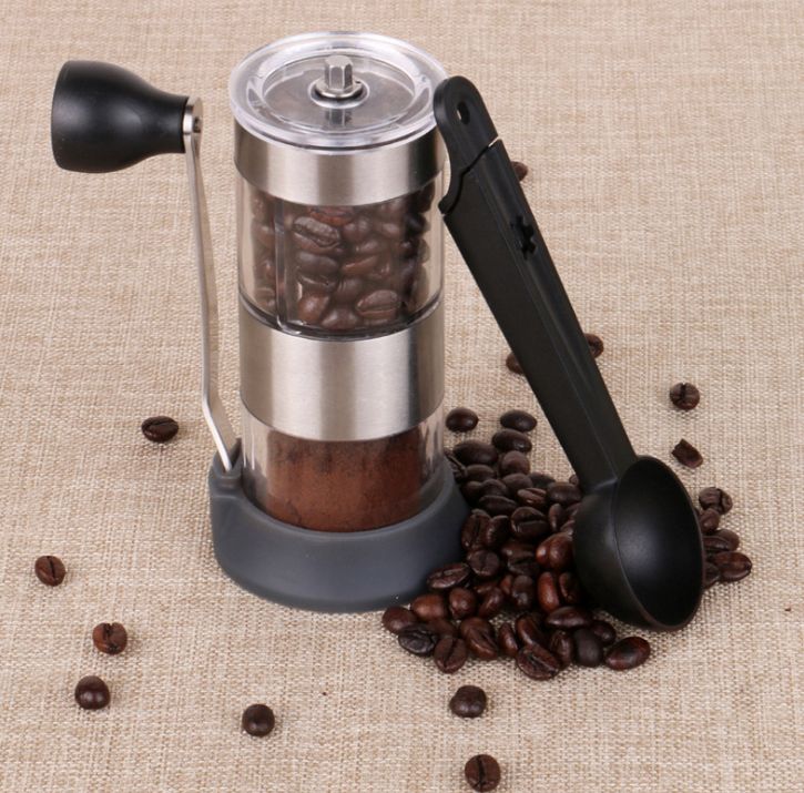 Hand bean grinder Portable home bean grinder Mini Grinder Grinder with coffee spoon