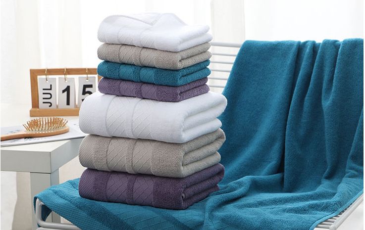 Diamond-shaped bath towel 70*140 pure cotton, suitable for household use and gift box