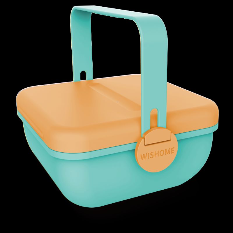 Best-selling portable creative salad bowl, four-compartment food storage box, headphones, lunch box, fashionable plate, hand-held customization Specification image