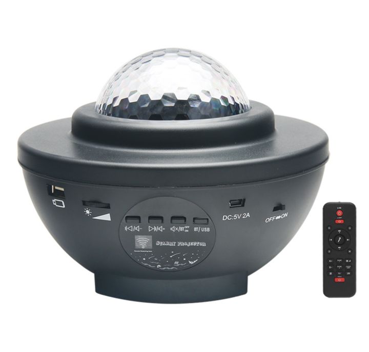 跨境热卖USB蓝牙音乐星空投影灯单绿激光满天星水纹星空灯小夜