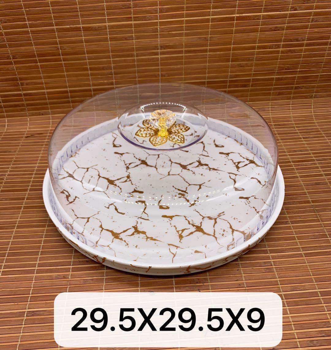 大理石纹蛋糕盘陶瓷360度旋转蛋糕盘点心盘披萨盘水果盘甜品台托盘展示架蛋糕架