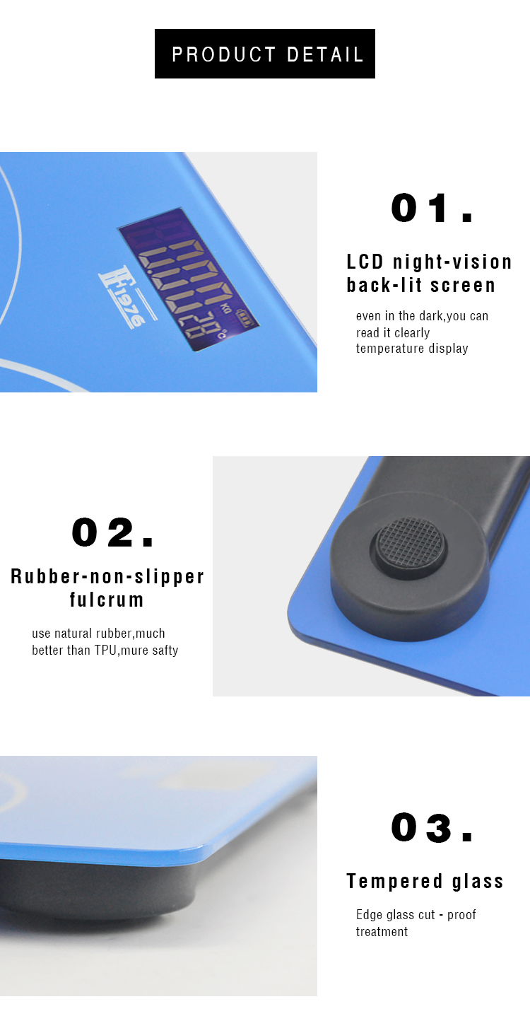 [FF1976-A16993] Tempered glass household body scale, high-precision weight scale with color patterns, electronic body scale detail image 6