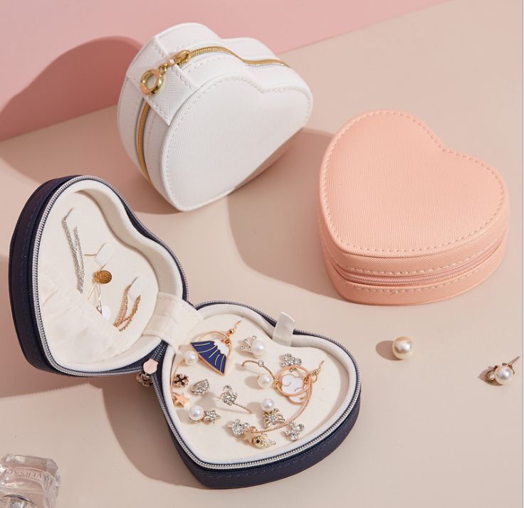 High-grade heart-shaped jewelry box Jewelry storage box Earrings earrings bracelet storage box jewelry bag small for foreign trade sales only for foreign trade sales only for foreign trade sales only for foreign trade sales