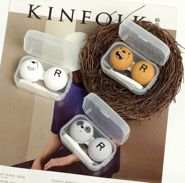 Cartoon color contact box, simple contact lens box, pp box, care box, companion box, double box, one-piece clip. Only for foreign trade and export. Only for foreign trade and export