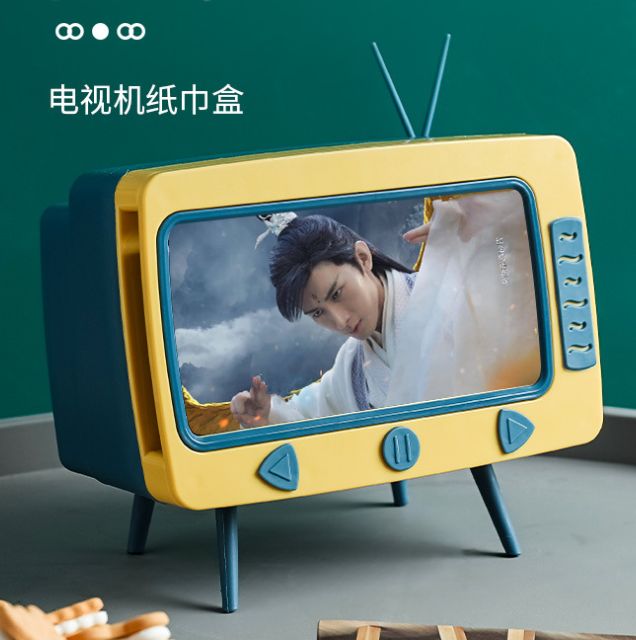 Creative TV tissue box Household kitchen tissue storage Dispenser Multifunctional mobile phone shelf