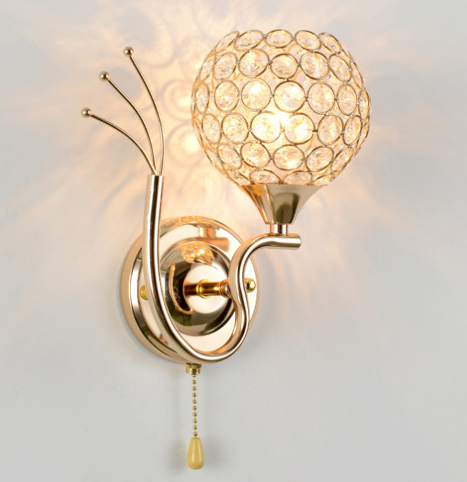 New wall lamps, LED bedroom bedside crystal lamps, modern and simple staircase creative living room lamps detail image 2