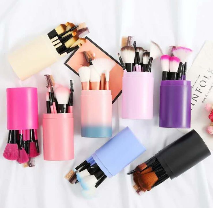 12 makeup brush set 12 makeup buckets 12 makeup tools