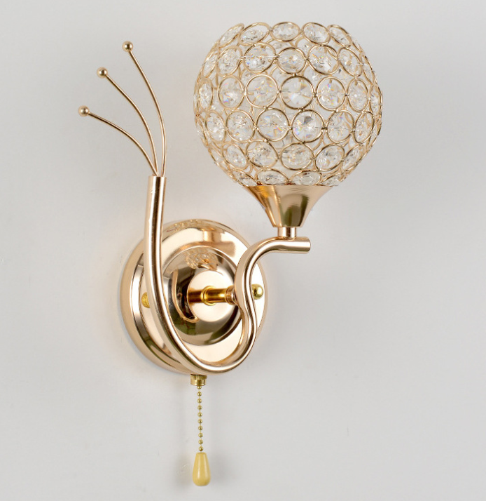 New wall lamps, LED bedroom bedside crystal lamps, modern and simple staircase creative living room lamps detail image 4