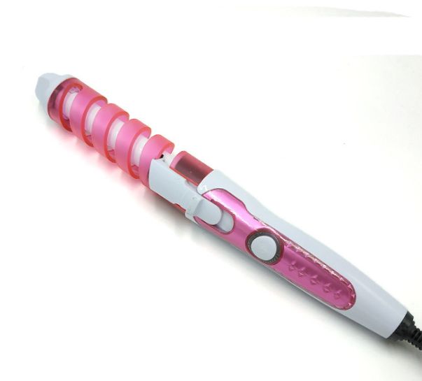Anti-perm spiral curling iron Curling iron electric curling iron Electric rod Large pear hair dresser curling rod Specification drawing
