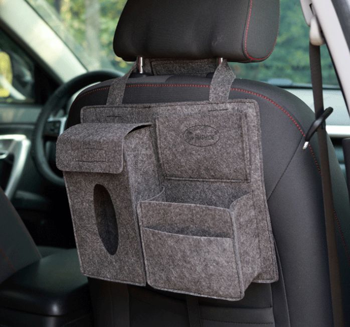 Car seat back bag Storage bag Multi-functional seat back sundry bag Storage box storage bag Car suspension bag details Picture