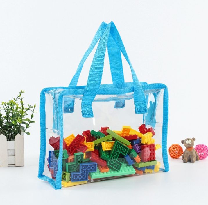 Transparent PVC zipper bag carry-on sewing three-dimensional toy bag Cosmetics toiletries storage bag