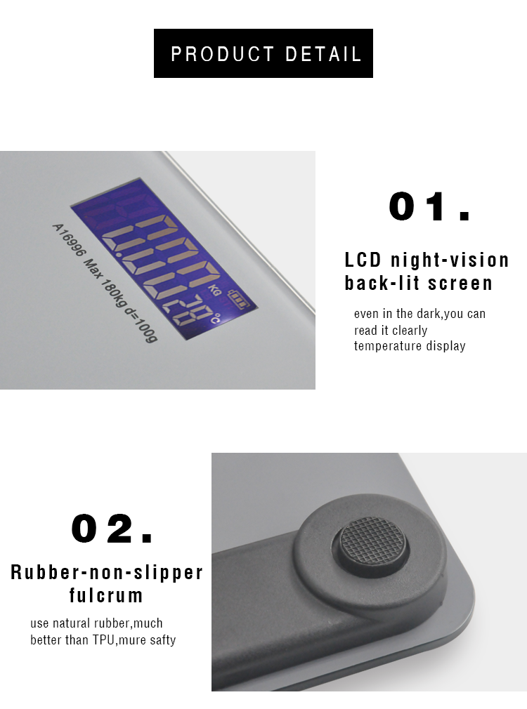 [FF1976-16996] Household solid-color electronic body scale, high-precision body scale, simple and elegant, accurate weighing detail image 5