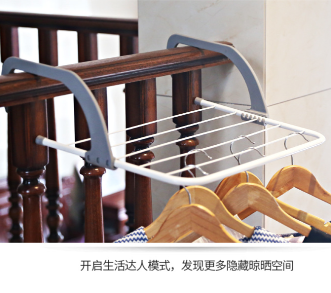 多功能折叠晾衣架可移动秒收晒衣架简易晾衣架挂衣架详情图4
