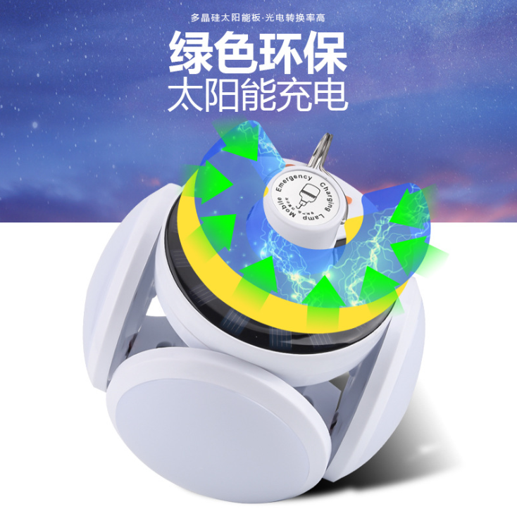跨境太阳能充电灯泡夜市灯地摊灯2029足球灯 LED停电应急球泡灯详情图2