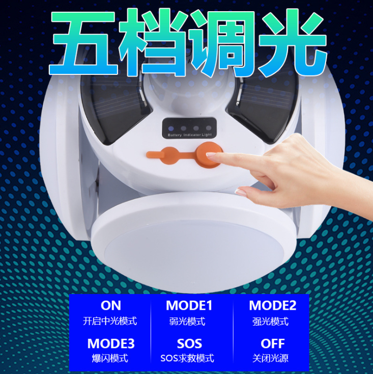 跨境太阳能充电灯泡夜市灯地摊灯2029足球灯 LED停电应急球泡灯详情图3