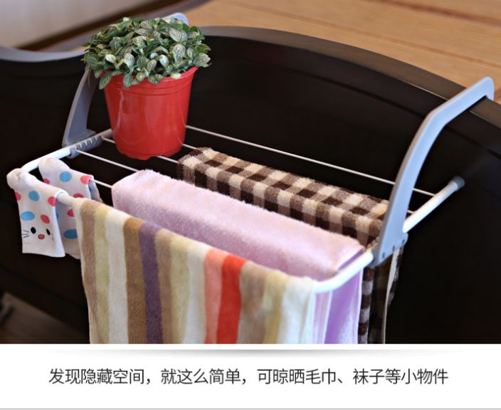 多功能折叠晾衣架可移动秒收晒衣架简易晾衣架挂衣架产品图