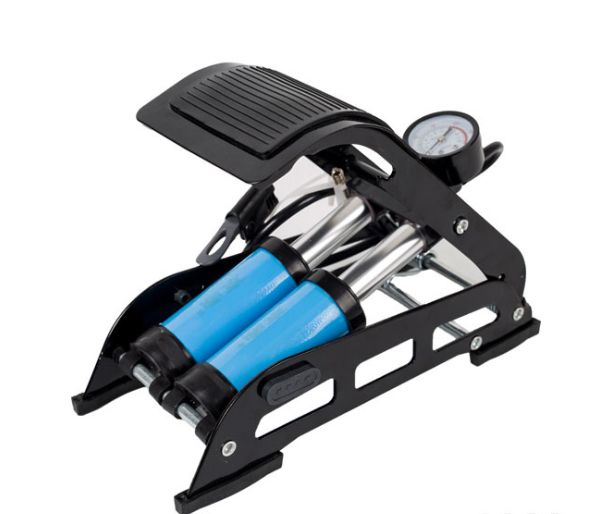 Foot pump High pressure two-cylinder portable bicycle Electric motorcycle automobile household foot pump full figure
