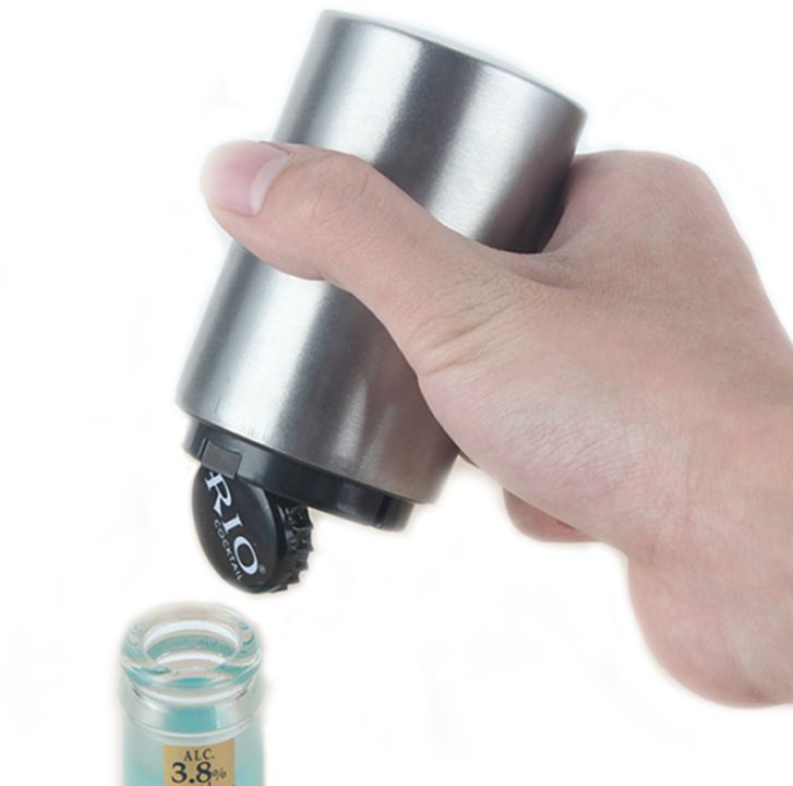 Stainless steel automatic beer opener Press bottle opener Beer opener Creative wine bar
