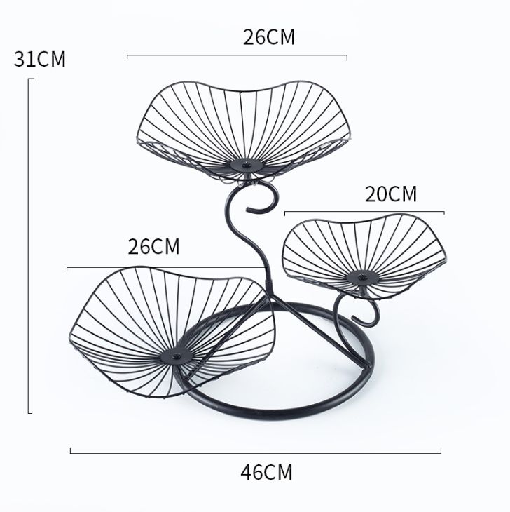Nordic fruit plate creative modern living room home three-layer fruit plate simple iron art multi-layer fruit plate high-end small exquisite Specification drawing