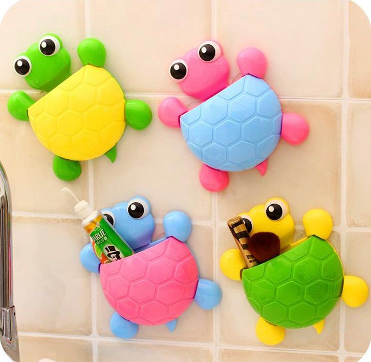 Cute animal toothbrush holder Turtle Powerful suction cup Toothbrush toothpaste storage rack Bathroom suction wall dental holder