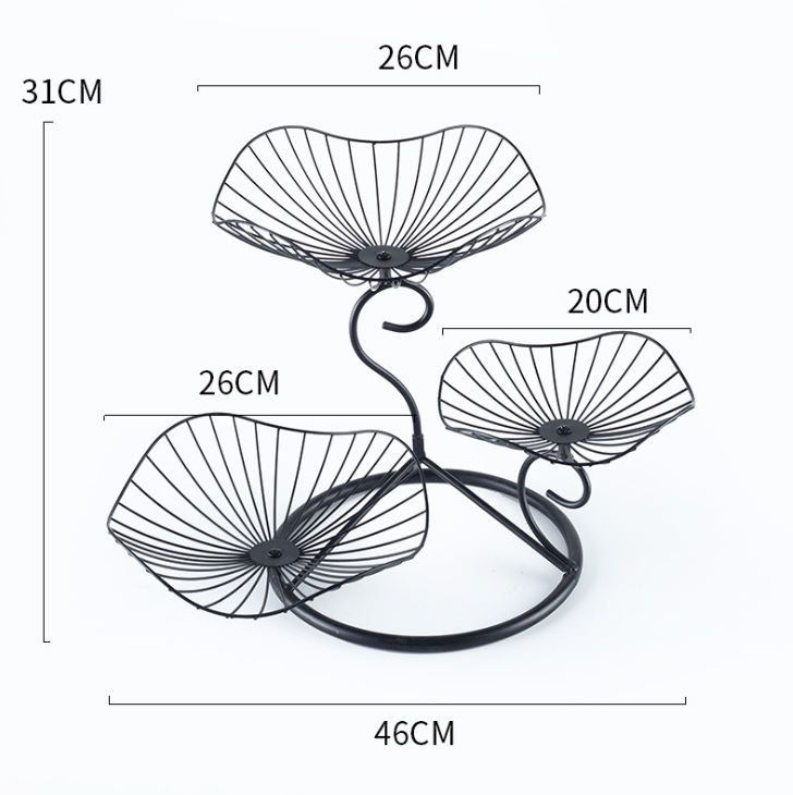 Nordic fruit platter, a creative modern living room home three-layer fruit platter, simple ironwork multi-layer fruit platter, high-end and exquisite detail image 2