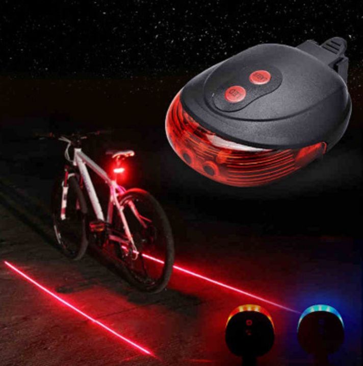 Bicycle laser taillight 5LED parallel laser taillight mountain safety warning light bicycle riding equipment