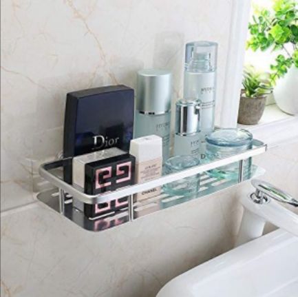 Storage shelf Space aluminum single-layer bathroom tray Rectangular storage shelf shower gel shelf cosmetics shelf