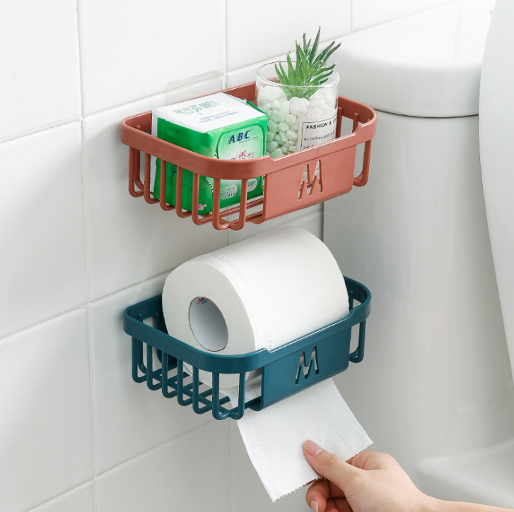 免打孔厕所纸巾盒卫生间置物架洗手间卷纸壁挂详情图2