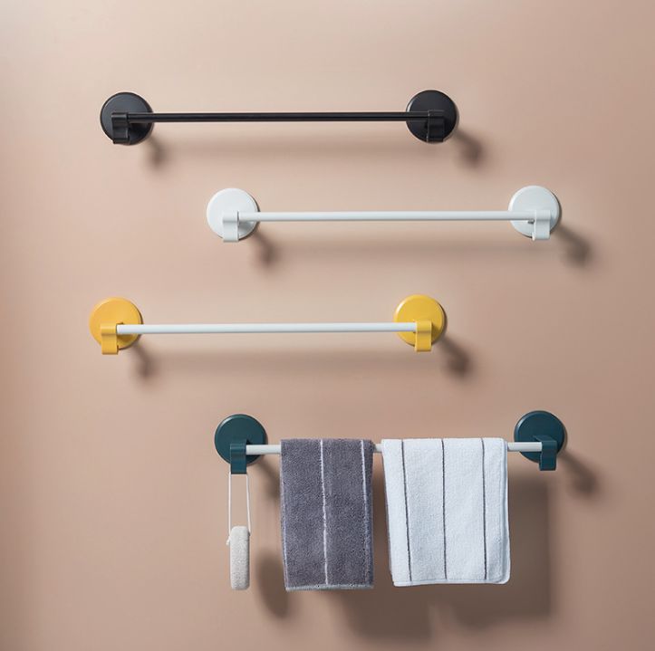Perforation-free bathroom towel rack Bathroom towel rod Single-rod storage rack Wall-mounted bathroom toilet towel rack