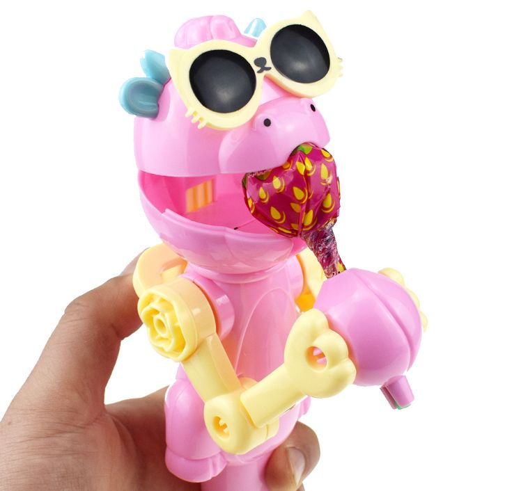 New strange dinosaur lollipop robot creative prank eating sugar robot April Fool's Day gift food toy Specification drawing