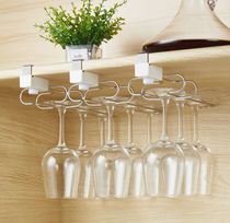 Adjustable wine glass holder hanging under cabinet Kitchen stainless steel wine glass upside down rack Hanging tall glass holder
