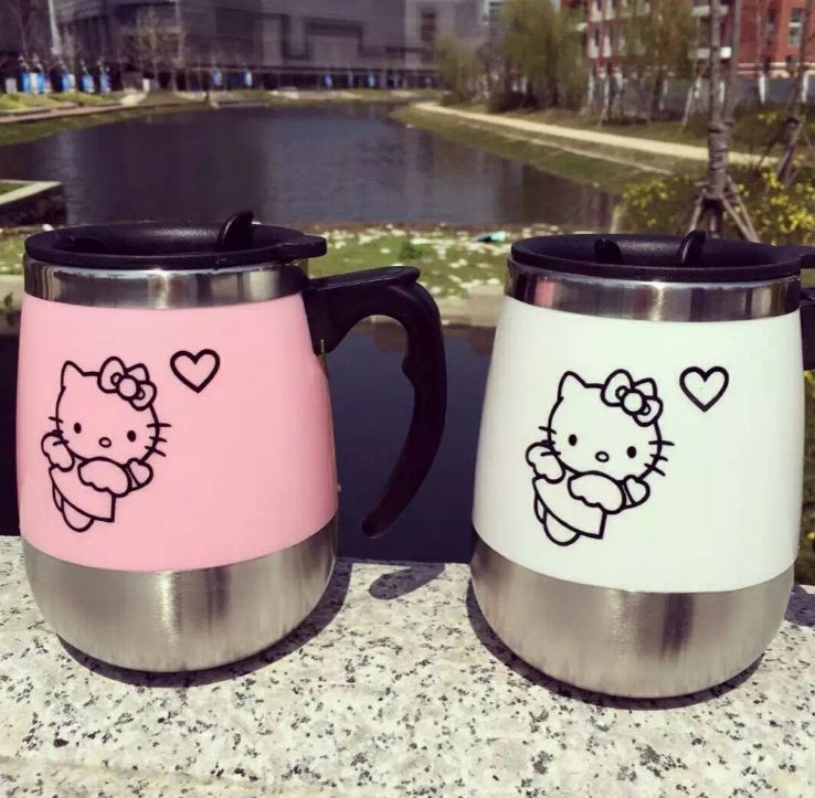 Portable cute cartoon automatic mixing cup Electric mixing cup Men and women couple cup Gift cup advertising cup
