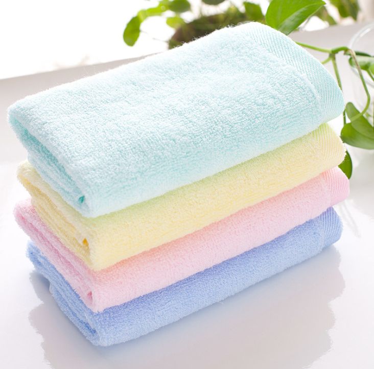 Bamboo fiber thickened plain child towel wholesale household children's absorbent face towel gift full figure