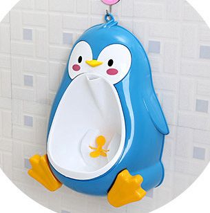 新款企鹅小便斗可站立式儿童挂墙式宝宝小便器尿斗产品图